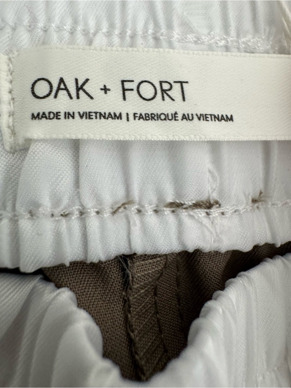 Oak + Fort Taupe Wide Leg Pants Contrast Waistband XS NWT - Picture 3 of 8